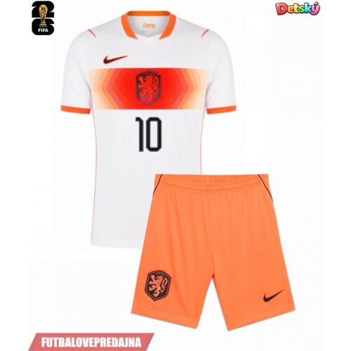 Lacne Dětský Futbalové dres Holandsko Memphis Depay #10 MS 2026 Krátky Rukáv - Preč (+ trenírky)